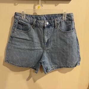 Divided by H&M Pin Stripe Denim Mom Shorts Size 10